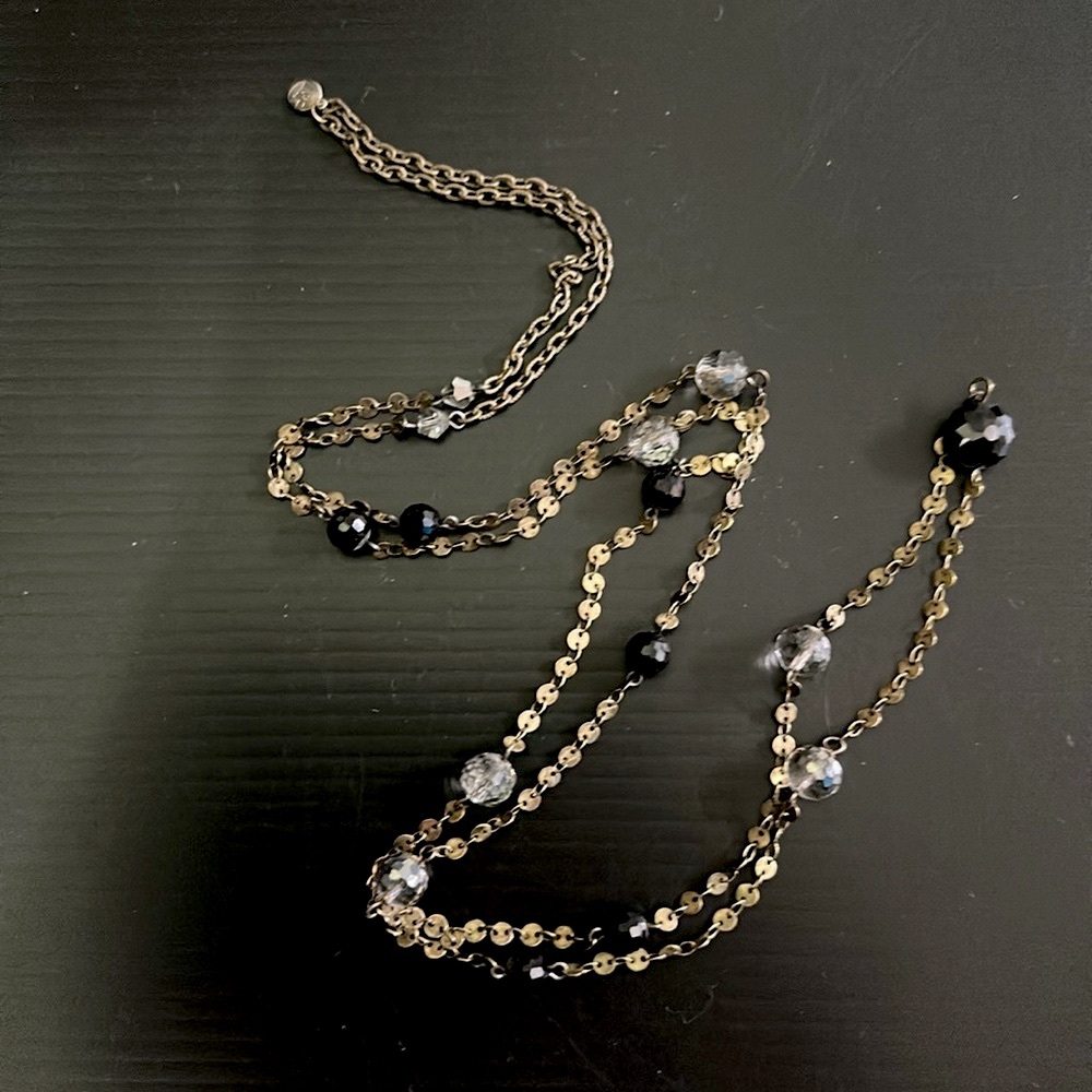 Elegant Gold and Black Beaded Necklace
